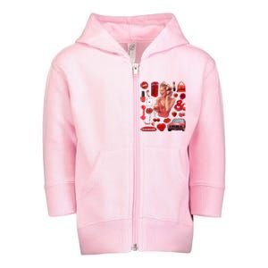 Fashion Red Girl Toddler Zip Fleece Hoodie