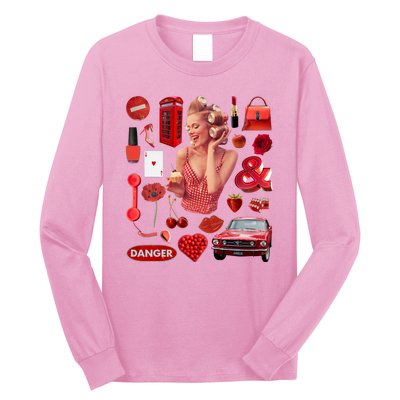 Fashion Red Girl Long Sleeve Shirt