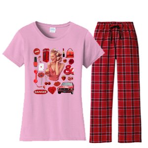 Fashion Red Girl Women's Flannel Pajama Set