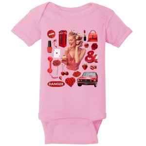 Fashion Red Girl Baby Bodysuit