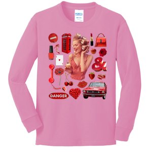 Fashion Red Girl Kids Long Sleeve Shirt