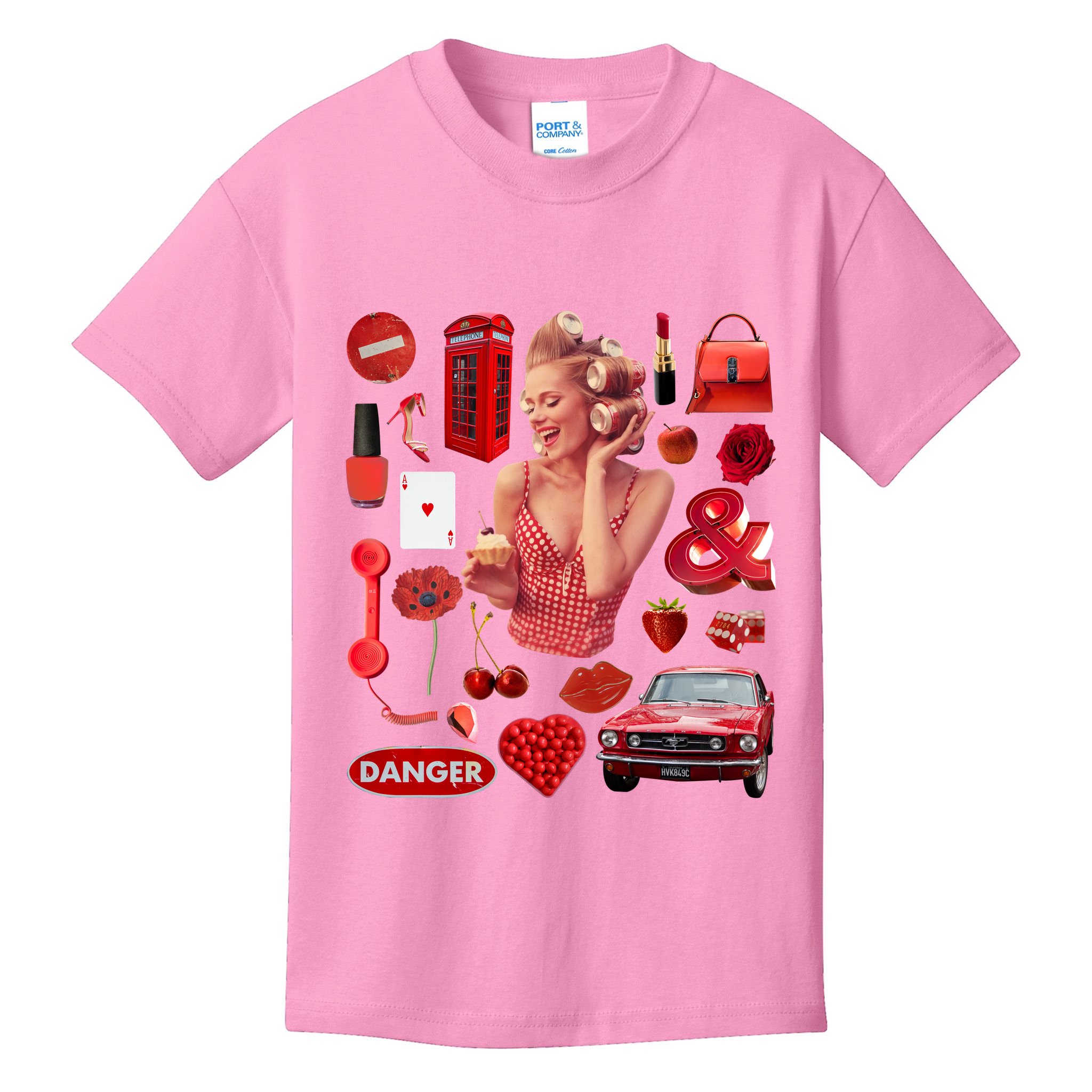 Fashion Red Girl Kids T-Shirt