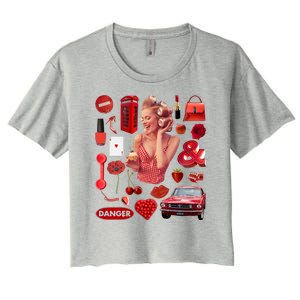 Fashion Red Girl Women's Crop Top Tee