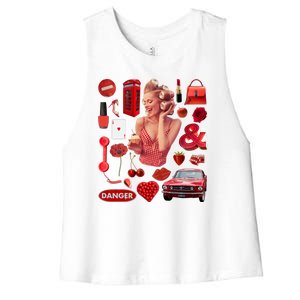 Fashion Red Girl Women's Racerback Cropped Tank