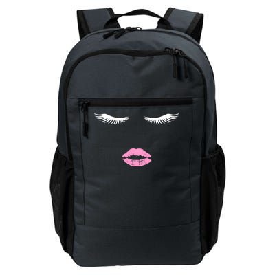 Fashion Style Eyelash Lips Lashes Pink Lipstick Daily Commute Backpack