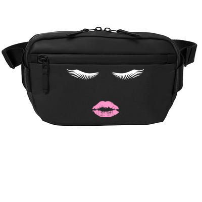 Fashion Style Eyelash Lips Lashes Pink Lipstick Crossbody Pack