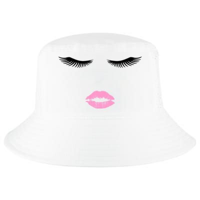 Fashion Style Eyelash Lips Lashes Pink Lipstick Cool Comfort Performance Bucket Hat