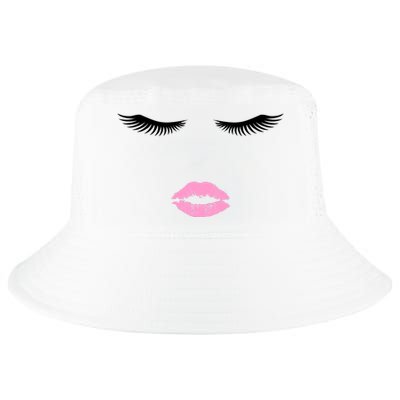 Fashion Style Eyelash Lips Lashes Pink Lipstick Cool Comfort Performance Bucket Hat