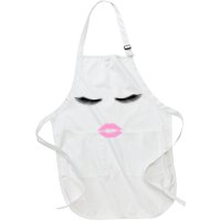 Fashion Style Eyelash Lips Lashes Pink Lipstick Apron