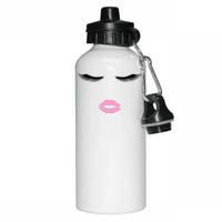 Fashion Style Eyelash Lips Lashes Pink Lipstick Aluminum Water Bottle