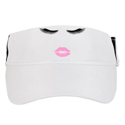 Fashion Style Eyelash Lips Lashes Pink Lipstick Adult Drive Performance Visor