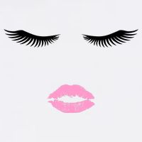 Fashion Style Eyelash Lips Lashes Pink Lipstick Flatbill Hat