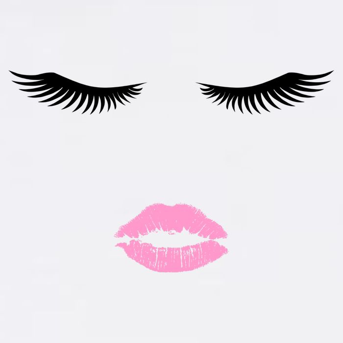 Fashion Style Eyelash Lips Lashes Pink Lipstick Flatbill Hat