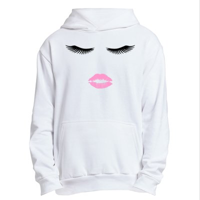 Fashion Style Eyelash Lips Lashes Pink Lipstick Urban Pullover Hoodie