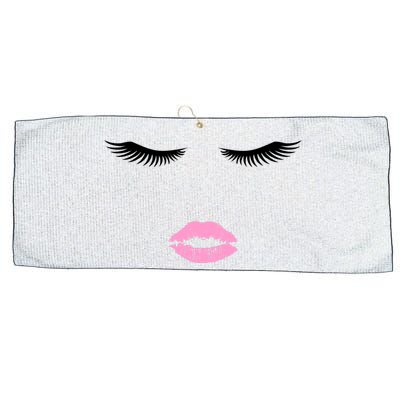 Fashion Style Eyelash Lips Lashes Pink Lipstick Large Microfiber Waffle Golf Towel