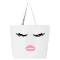 Fashion Style Eyelash Lips Lashes Pink Lipstick 25L Jumbo Tote