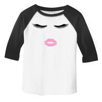 Fashion Style Eyelash Lips Lashes Pink Lipstick Toddler Fine Jersey T-Shirt