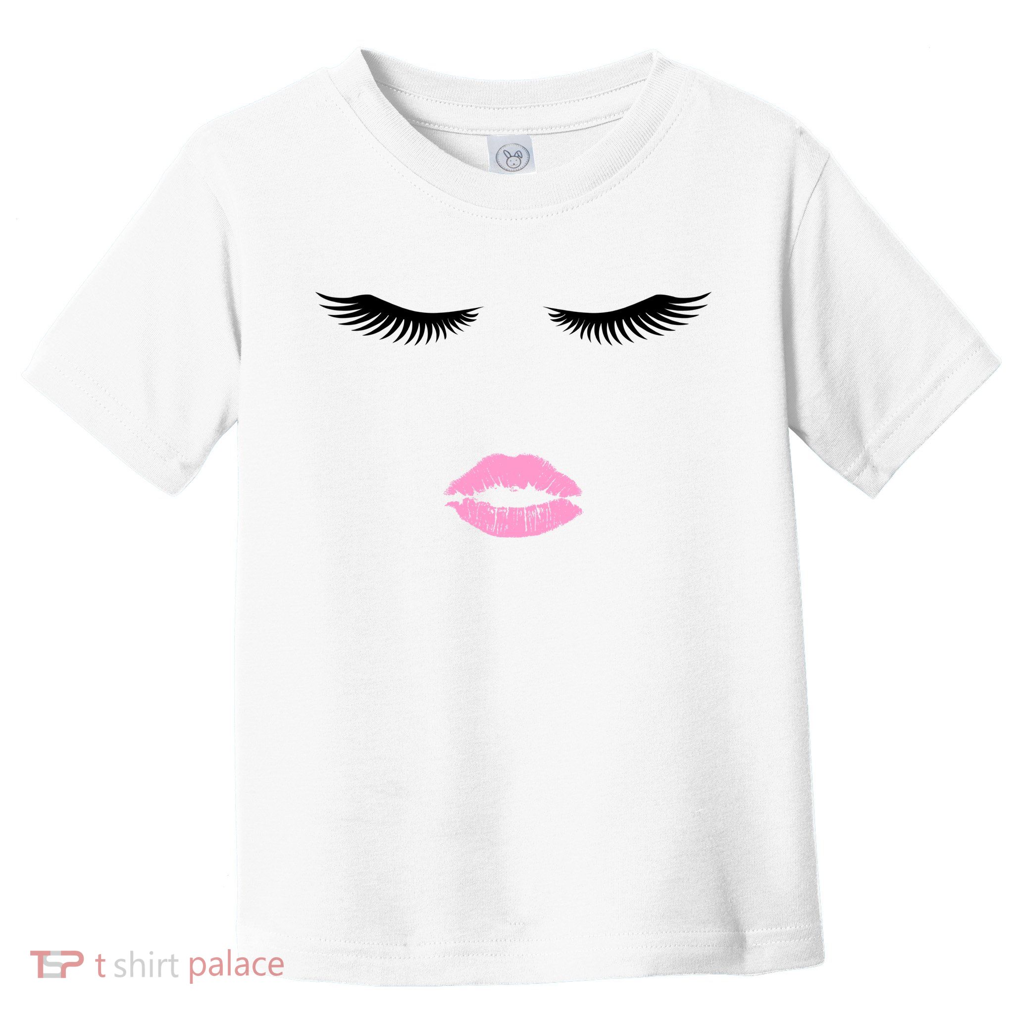 Fashion Style Eyelash Lips Lashes Pink Lipstick Toddler T-Shirt
