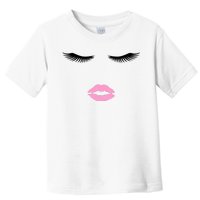 Fashion Style Eyelash Lips Lashes Pink Lipstick Toddler T-Shirt