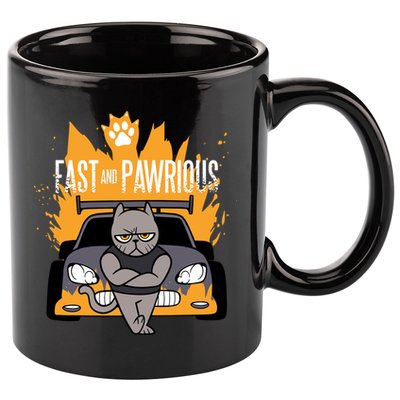 Fast And Pawrious 11oz C Handle Ceramic Mug
