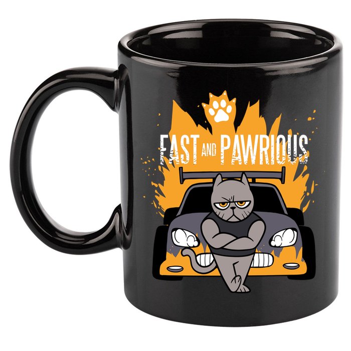 Fast And Pawrious 11oz C Handle Ceramic Mug