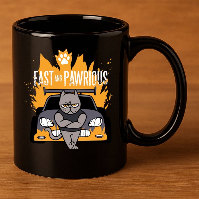 Fast And Pawrious 11oz C Handle Ceramic Mug