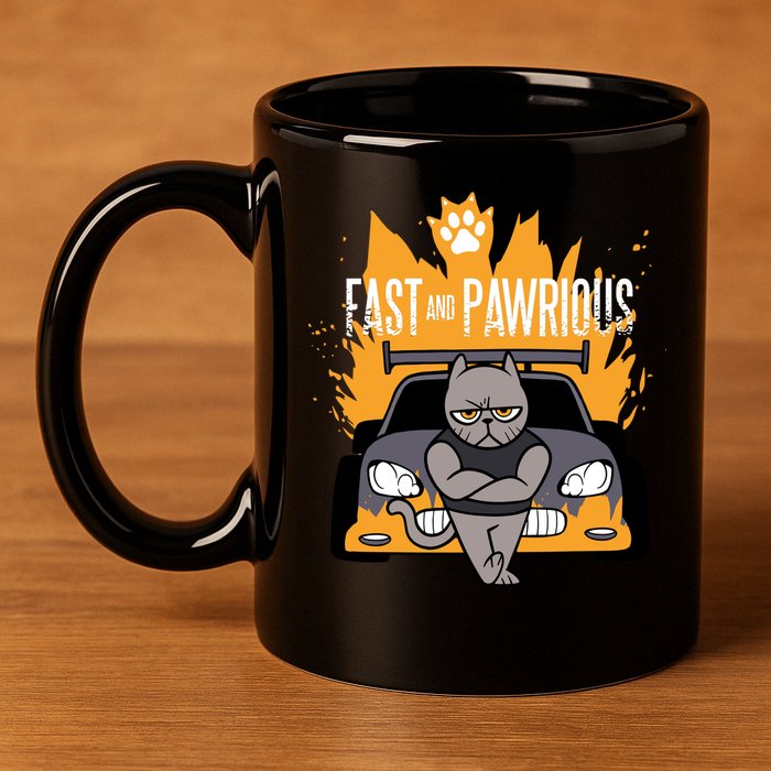 Fast And Pawrious 11oz C Handle Ceramic Mug