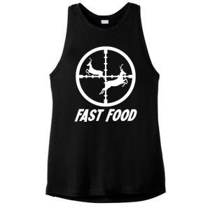 Fast Food Hunting Deer Ladies PosiCharge Tri-Blend Wicking Tank