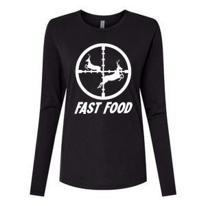 Fast Food Hunting Deer Womens Cotton Relaxed Long Sleeve T-Shirt