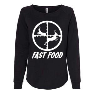 Fast Food Hunting Deer Womens California Wash Sweatshirt