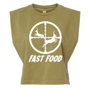 Fast Food Hunting Deer Garment-Dyed Women's Muscle Tee