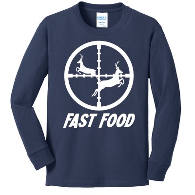 Fast Food Hunting Deer Kids Long Sleeve Shirt