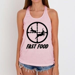 Fast Food Hunting Deer Women's Knotted Racerback Tank