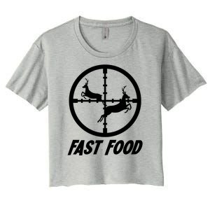 Fast Food Hunting Deer Women's Crop Top Tee