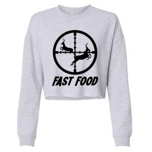 Fast Food Hunting Deer Cropped Pullover Crew