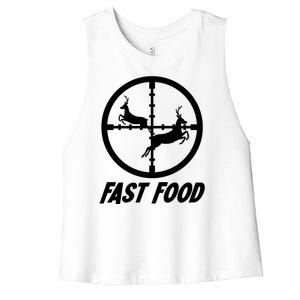 Fast Food Hunting Deer Women's Racerback Cropped Tank