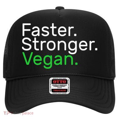 Faster Stronger Vegan High Crown Mesh Back Trucker Hat