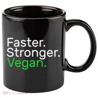 Faster Stronger Vegan 11oz C Handle Ceramic Mug