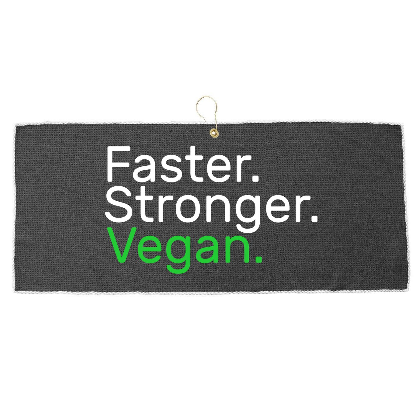 Faster Stronger Vegan Large Microfiber Waffle Golf Towel