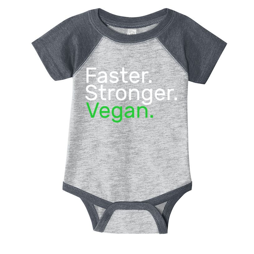 Faster Stronger Vegan Infant Baby Jersey Bodysuit