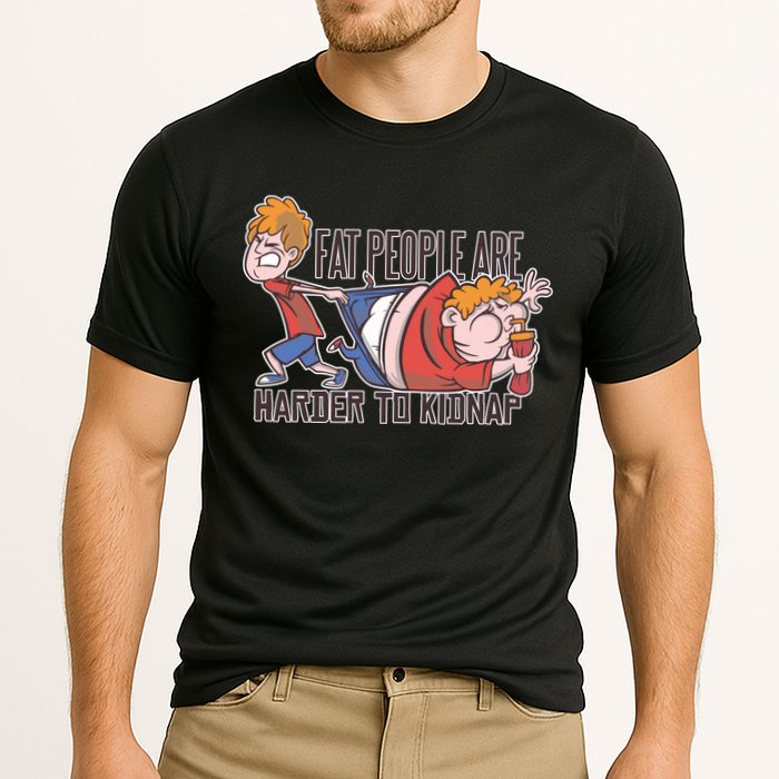 Fat People Are Harder To Kidnap Cooling Performance Crew T-Shirt