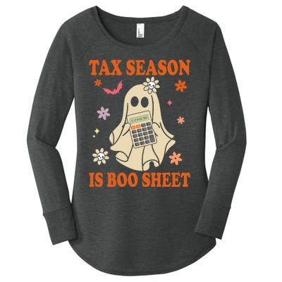 Funny Accountant Tax Season Is Boo Sheet CPA Halloween Ghost Women's Perfect Tri Tunic Long Sleeve Shirt