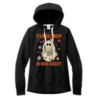 Funny Accountant Tax Season Is Boo Sheet CPA Halloween Ghost Women's Fleece Hoodie