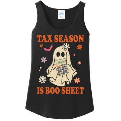 Funny Accountant Tax Season Is Boo Sheet CPA Halloween Ghost Ladies Essential Tank