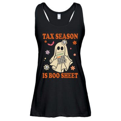 Funny Accountant Tax Season Is Boo Sheet CPA Halloween Ghost Ladies Essential Flowy Tank