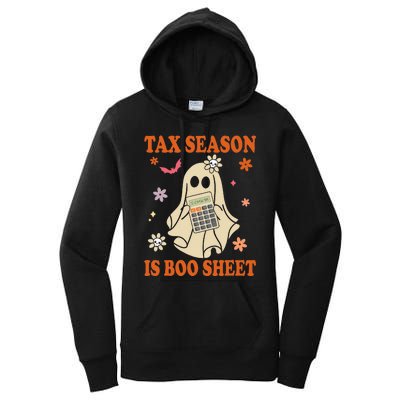 Funny Accountant Tax Season Is Boo Sheet CPA Halloween Ghost Women's Pullover Hoodie