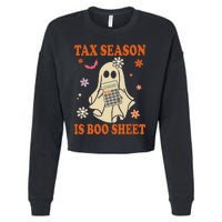 Funny Accountant Tax Season Is Boo Sheet CPA Halloween Ghost Cropped Pullover Crew