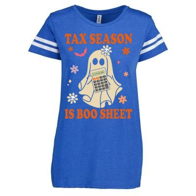 Funny Accountant Tax Season Is Boo Sheet CPA Halloween Ghost Enza Ladies Jersey Football T-Shirt