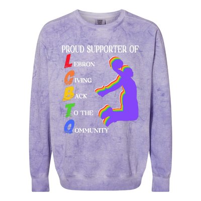 Funny Ahh Tees Proud Supporter Of Lebron Giving Back To The Qommunity Colorblast Crewneck Sweatshirt