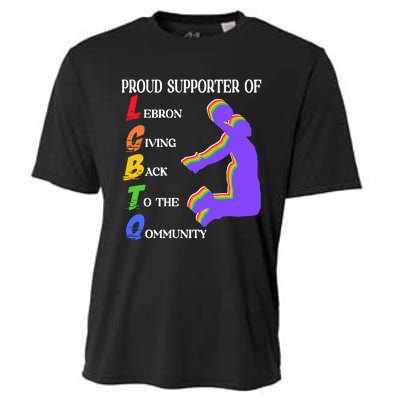 Funny Ahh Tees Proud Supporter Of Lebron Giving Back To The Qommunity Cooling Performance Crew T-Shirt